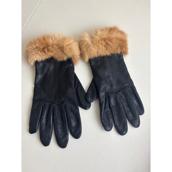 Wilson’s Leather Accessories - Wilson’s Leather Genuine Black Leather Gloves with Faux Fur Trim Size XL